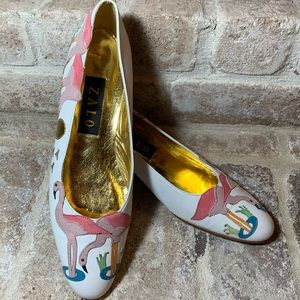 Zalo leather appliqué FLAMINGO shoes size 7.5N